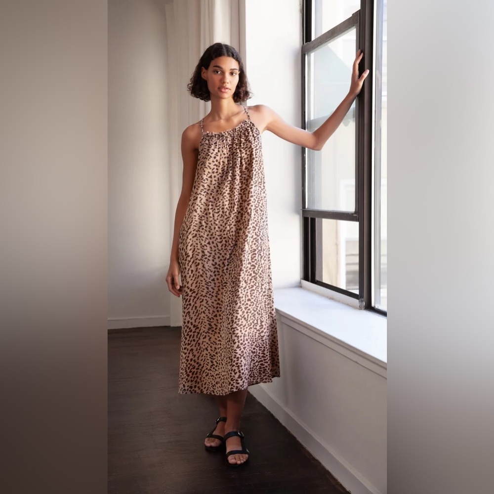 Anthropologie Sundry Leopard Print Maxi Dress Size 0, Sleeveless, Summer Casual